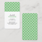 Carte De Visite Motif vert clair de Quatrefoil (Devant / Derrière)