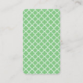 Carte De Visite Motif vert clair de Quatrefoil (Dos)