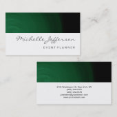 Carte de visite Motif vert du script du gestionnai (Devant / Derrière)