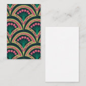 Carte De Visite motif vert en forme de coque (Devant / Derrière)