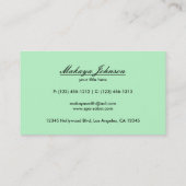 Carte De Visite Motif vert et noir en pastel élégant de Chevron (Dos)