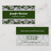 Carte De Visite Motif vert Fern Retro Leaf avec blanc (Devant / Derrière)