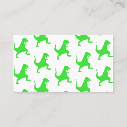 Carte De Visite motif vert t-rex (Dos)