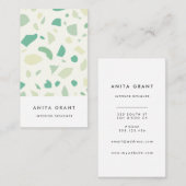 Carte De Visite Motif vert terrazzo (Devant / Derrière)