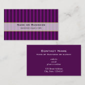 Carte De Visite Motif vertical à rayures violettes (Devant / Derrière)