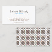 Carte De Visite Motif vintage Glamor (Devant / Derrière)