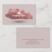 Carte De Visite Motif Violet Clair Avec Tronc Rose (Devant / Derrière)