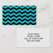 Carte De Visite Motif Zag Aqua et Black Zig (Devant / Derrière)