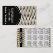 Carte De Visite Motif ZigZag de la tribu des Cafés et Sage (Devant / Derrière)