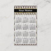 Carte De Visite Motif ZigZag de la tribu des Cafés et Sage (Dos)