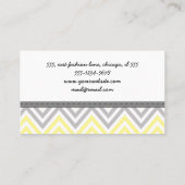 Carte De Visite Motif Zigzag, Motif Chevron, Jaune, Gris (Dos)