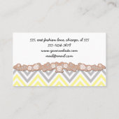 Carte De Visite Motif Zigzag, Motif Chevron, Jaune, Gris (Dos)