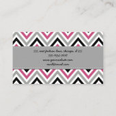 Carte De Visite Motif Zigzag, Motif Chevron, rose, gris, noir (Dos)