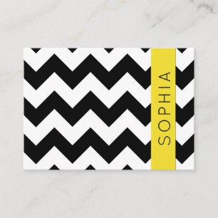 Carte De Visite Motif Zigzag noir et blanc, Motif Chevron