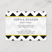 Carte De Visite Motif Zigzag noir et blanc, Motif Chevron (Dos)