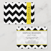 Carte De Visite Motif Zigzag noir et blanc, Motif Chevron (Devant / Derrière)
