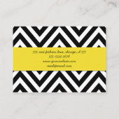 Carte De Visite Motif Zigzag noir et blanc, Motif Chevron (Dos)