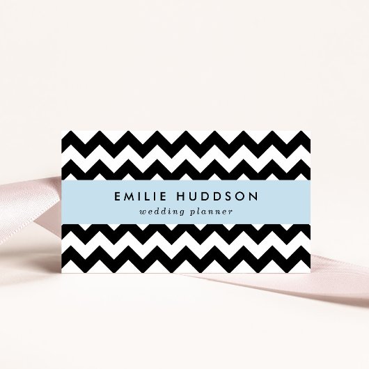 Carte De Visite Motif Zigzag noir et blanc, Motif Chevron