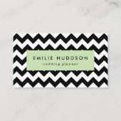 Carte De Visite Motif Zigzag noir et blanc, Motif Chevron (Devant)