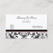 Carte De Visite Motifs classiques de Damas de dentelle rose (Dos)