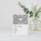 CARTE DE VISITE MOTIFS DE DOMMASQUES ROMAINS NOIRS ET BLANCS (Debout devant)