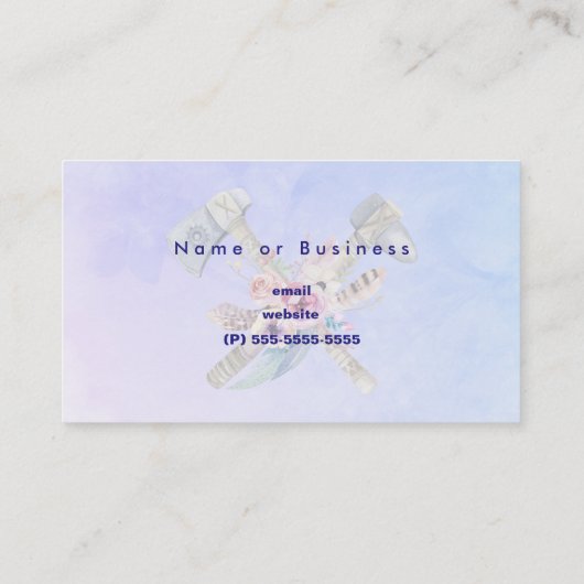 Carte De Visite Motifs et fleurs Tomahawk Aquarelle Design (Dos)