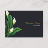 Carte De Visite Motifs naturels Floral Vert Laisser QR Code (Devant)