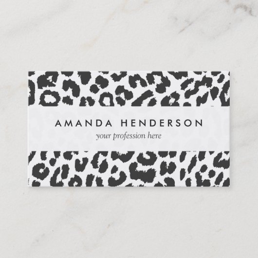 Carte De Visite Motifs noirs et blancs de peau d'animal (Devant)