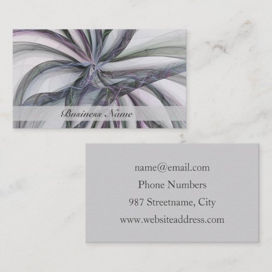 Carte De Visite Motions Filigree Moderne Abstrait pivotant Fractal (Devant / Derrière)