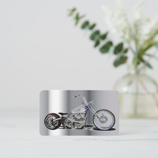 Carte de visite moto (Debout devant)