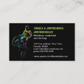 Carte De Visite Moto de motocross de procès (Devant)