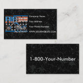 Carte De Visite Moto de peinture de drapeau américain de cycle de (Devant / Derrière)