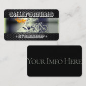 Carte de visite moto élégant, noir et chrome (Devant / Derrière)