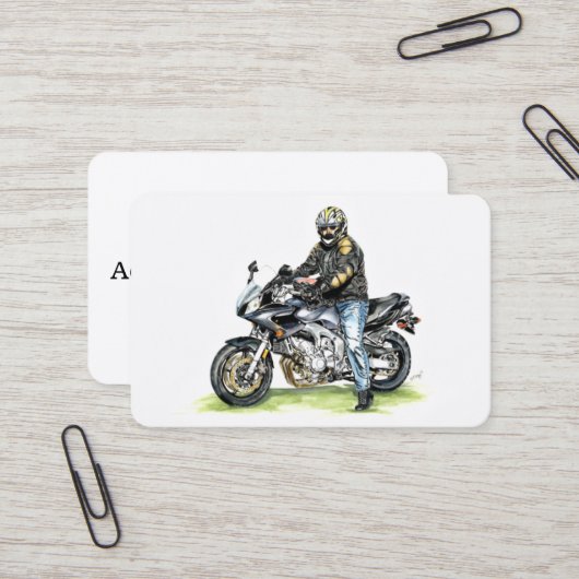 Carte De Visite Moto et Rider (Devant/Arrière en situation)