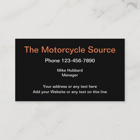 Carte De Visite Moto Thème Conception simple (Dos)