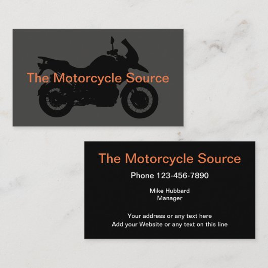 Carte De Visite Moto Thème Conception simple (Devant / Derrière)