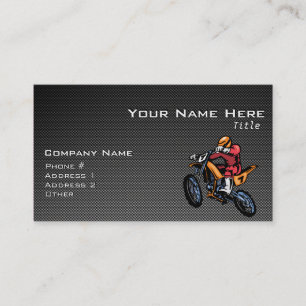 Carte De Visite Motocross Faux en fibre de carbone