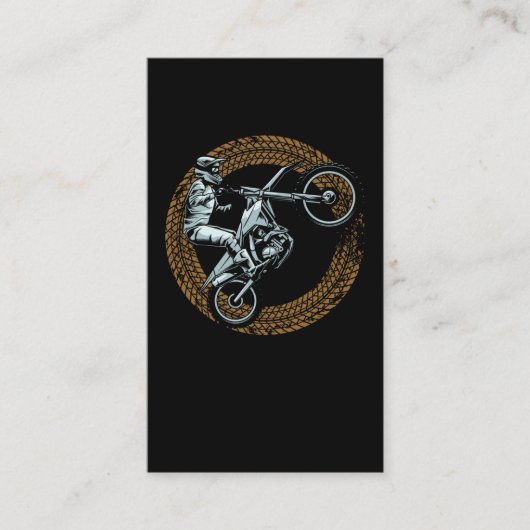 Carte De Visite Motocross Wheel Motorbiker (Devant)