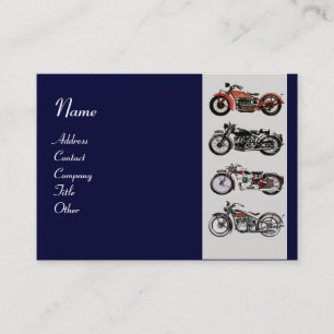 Carte De Visite MOTOCYCLES vintages bleu rouge blanc gris