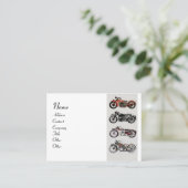 Carte De Visite MOTOCYCLES vintages Rouge Noir Blanc (Debout devant)