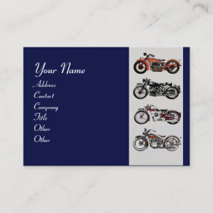 Carte De Visite MOTOCYCLES vintages rouge noir gris bleu