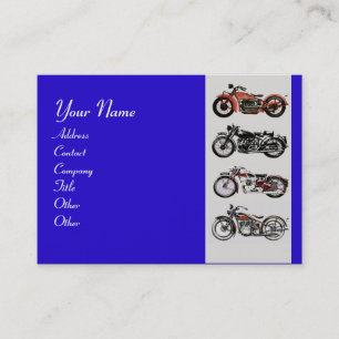 Carte De Visite MOTOCYCLES vintages rouge noir gris bleu