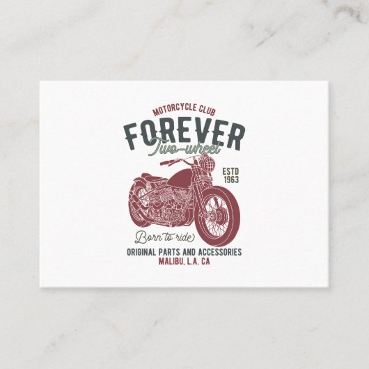 Carte De Visite motocyclette à deux roues (Devant)
