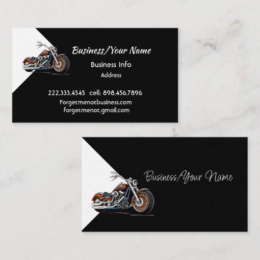 Carte De Visite Motocyclette Classique Professionnelle Moderne  (Devant / Derrière)