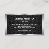 Carte De Visite Motocyclette en acier Damas noir Mécanique (Dos)