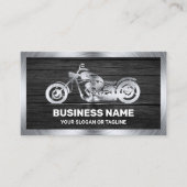 Carte De Visite Motocyclette en acier gris foncé Mécanique (Devant)