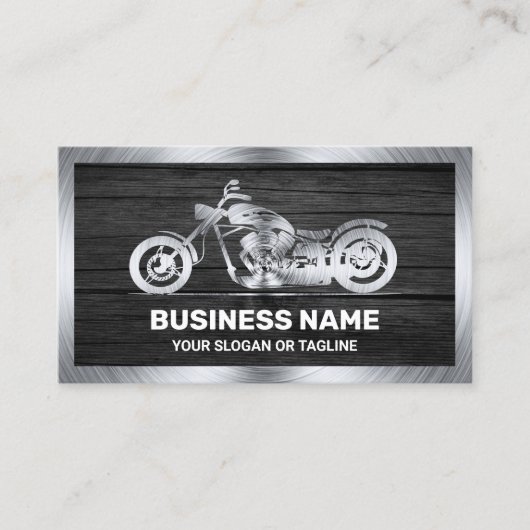 Carte De Visite Motocyclette en acier gris foncé Mécanique (Devant)