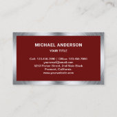 Carte De Visite Motocyclette en acier rouge foncé Mécanique (Dos)