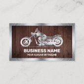 Carte De Visite Motocyclette en acier rustique en bois Mécanique (Devant)