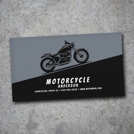 Carte De Visite Motocyclette en diagonale